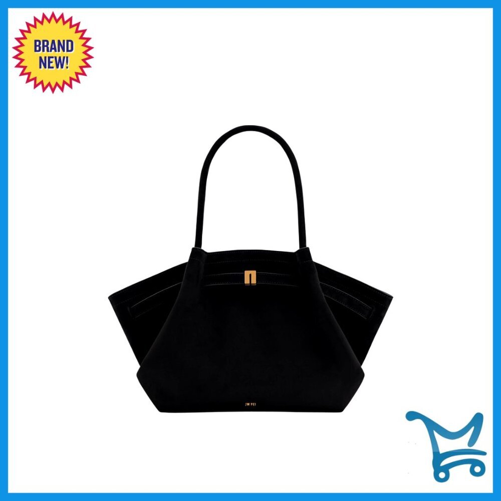 Medium Faux Suede Tote Bag with Magnetic Closure and Interior Pocket